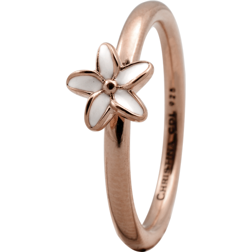 Image of Christina Collect rosa forgyldt samle ring - Flower med emalje*
